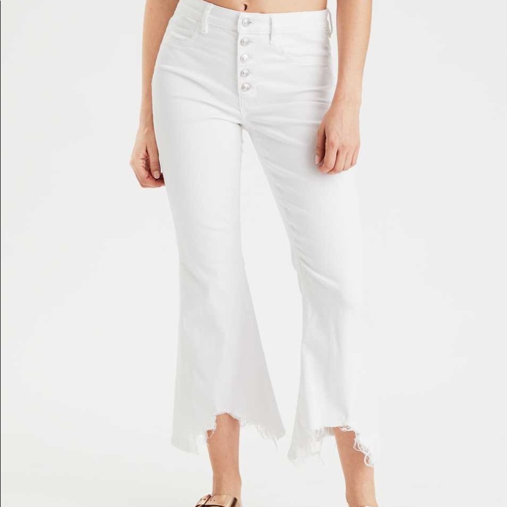 NWOT crop flare jeans, size 8 short